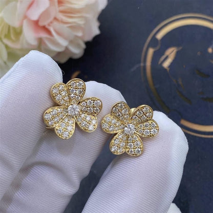 [Perla Lux]FRIVOLE GOLD FLOWER DIAMOND EARRINGS