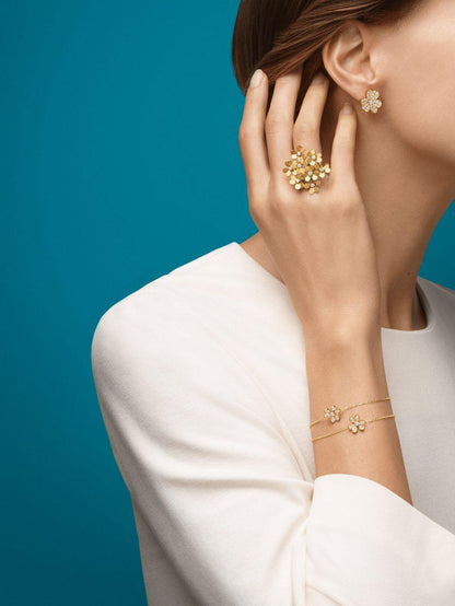 [Perla Lux]FRIVOLE GOLD FLOWER DIAMOND EARRINGS