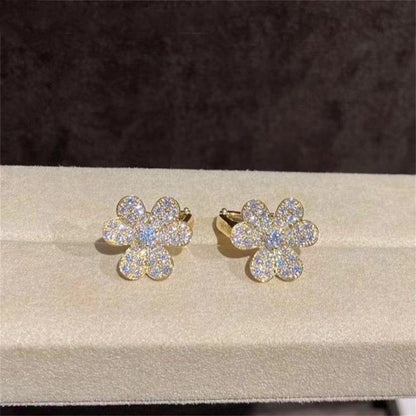 [Perla Lux]FRIVOLE GOLD FLOWER DIAMOND EARRINGS