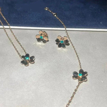 [Perla Lux]FRIVOLE  FLOWER MALACHITE EARRINGS