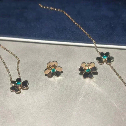 [Perla Lux]FRIVOLE  FLOWER MALACHITE EARRINGS