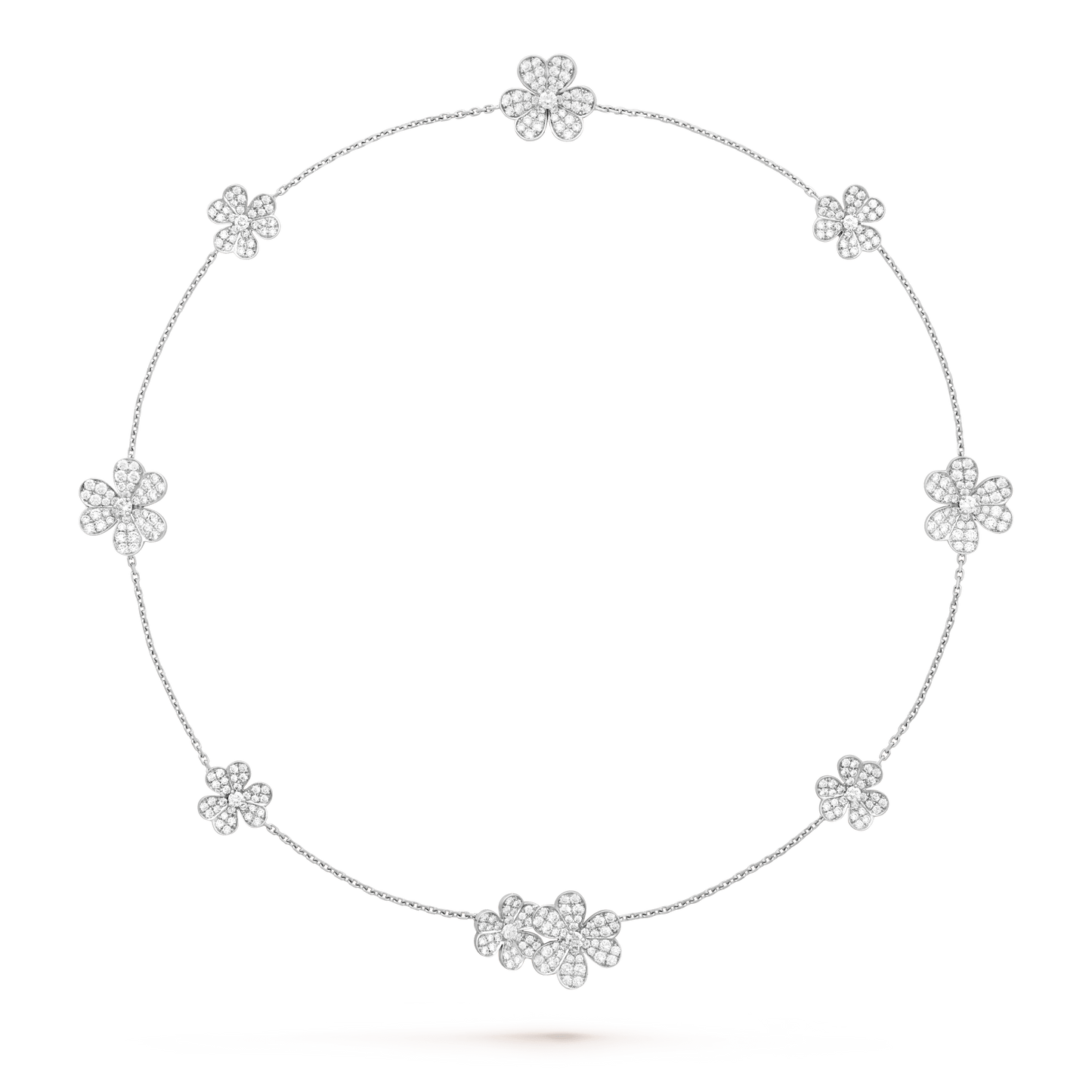 [Perla Lux]FRIVOLE SILVER 9 FLOWERS NECKLACE
