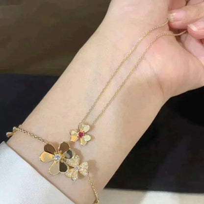 [Perla Lux]FRIVOLE GOLD FLOWER NECKLACE