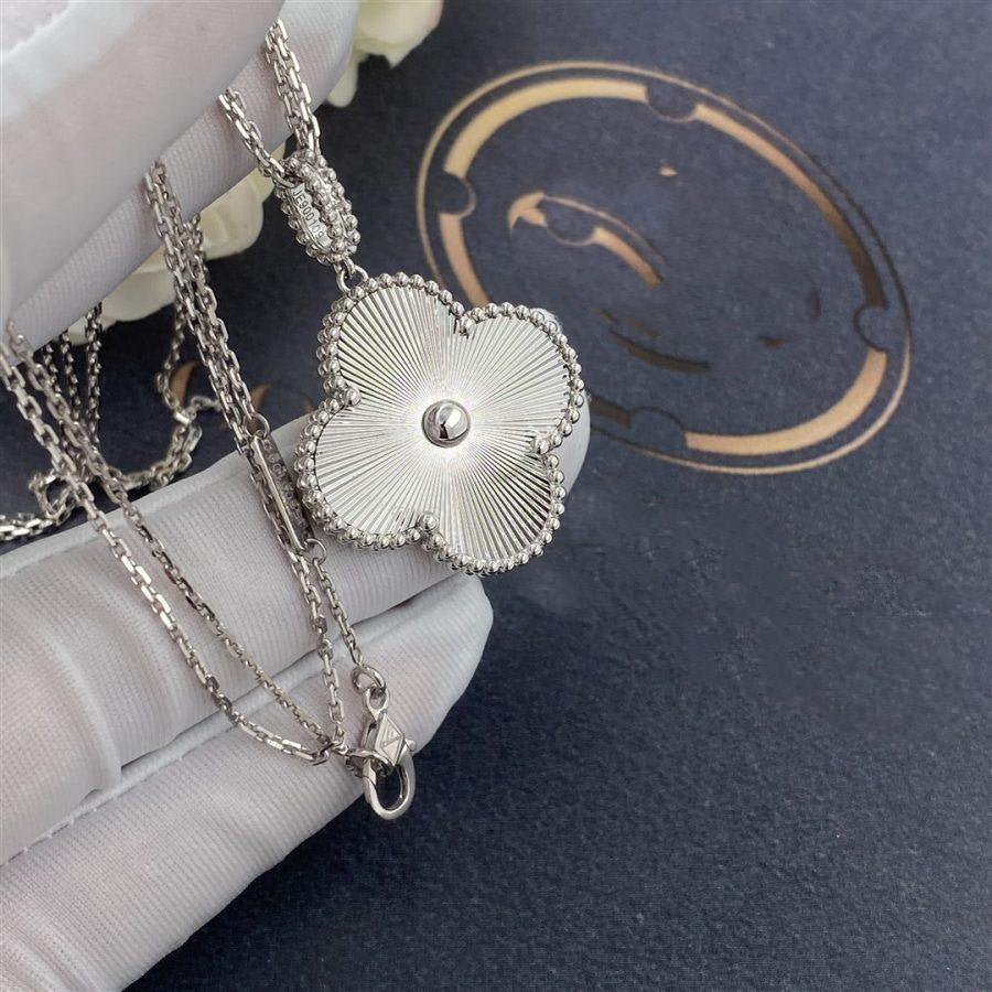 [Perla Lux]CLOVER 25MM SILVER BIG CLOVER NECKLACE