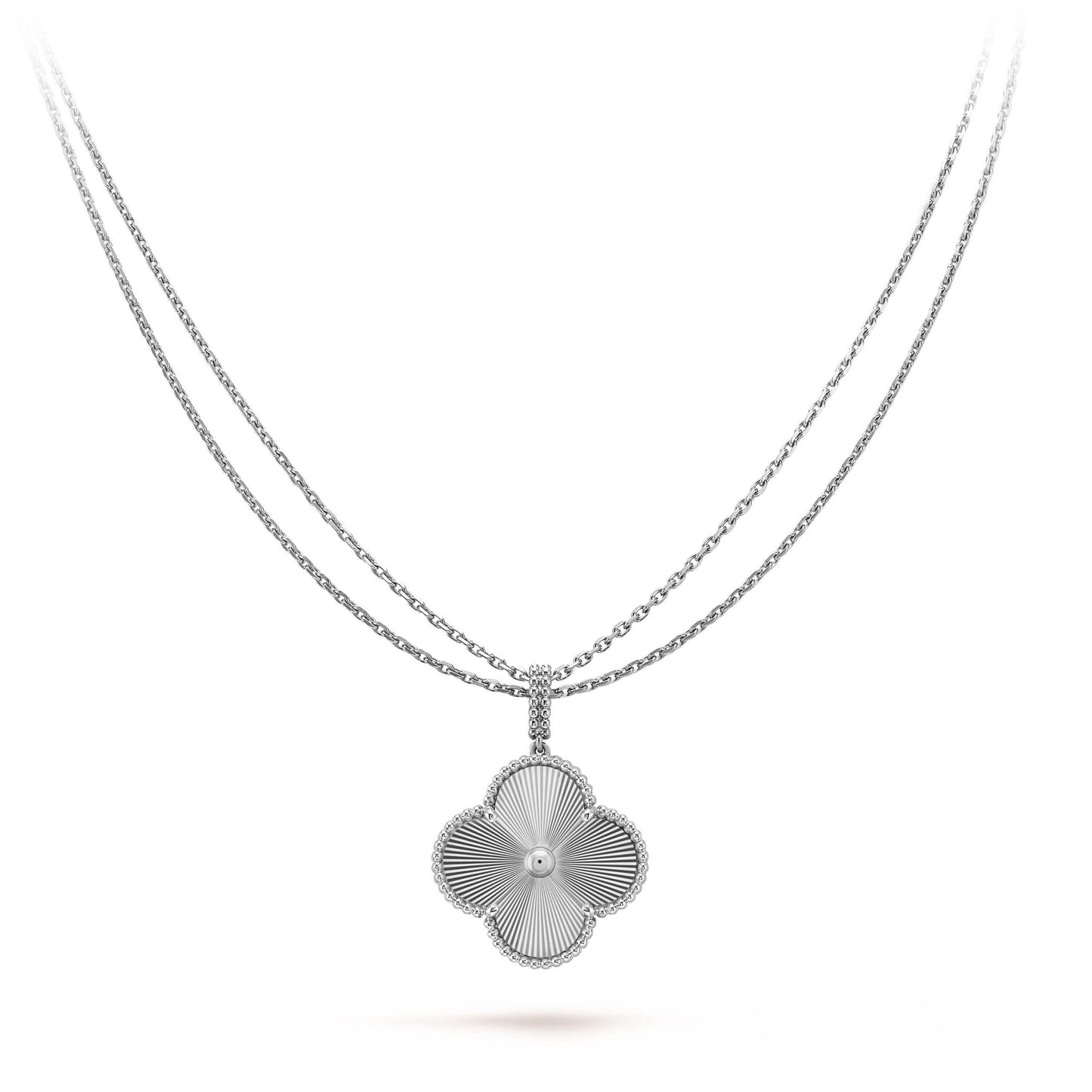 [Perla Lux]CLOVER 25MM SILVER BIG CLOVER NECKLACE