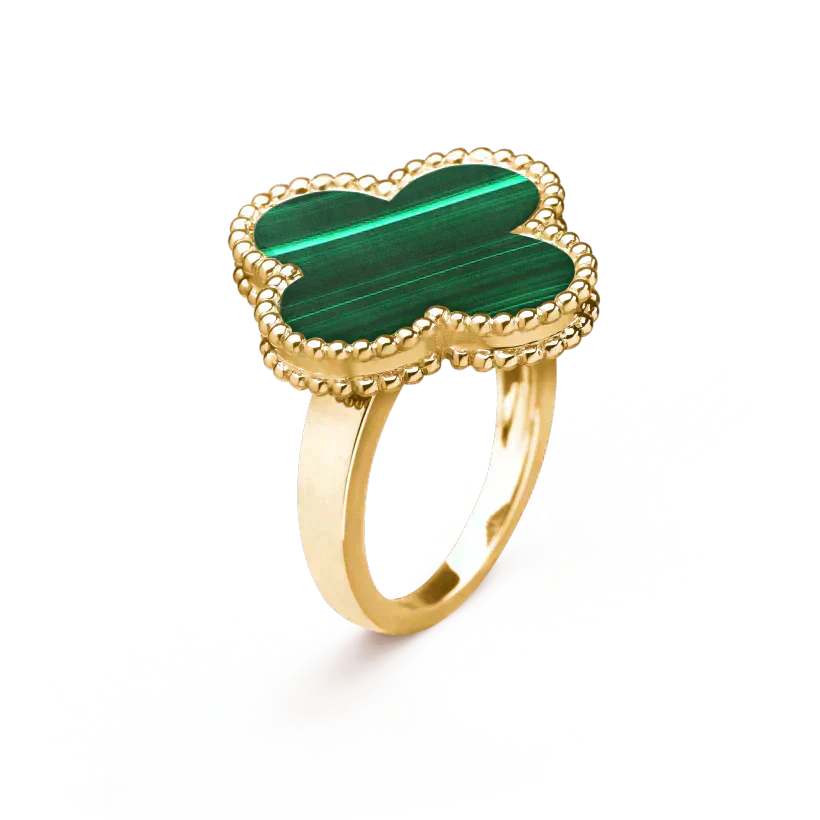 [Perla Lux]CLOVER MALACHITE RING