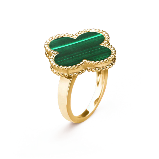 [Perla Lux]CLOVER MALACHITE RING