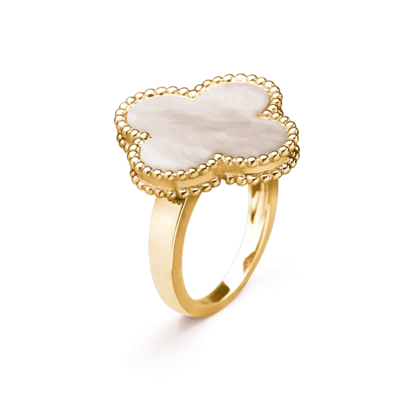[Perla Lux]CLOVER WHITE MOP RING