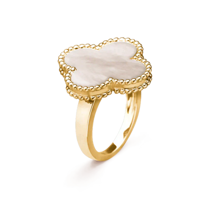 [Perla Lux]CLOVER WHITE MOP RING