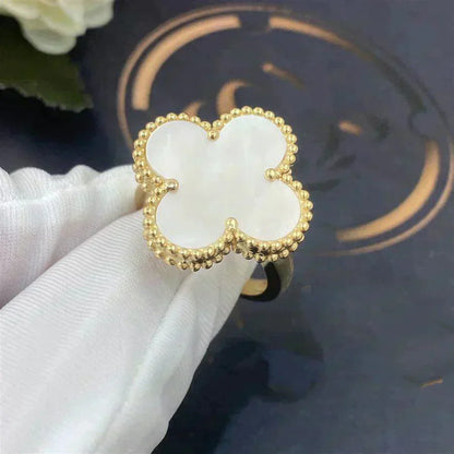 [Perla Lux]CLOVER WHITE MOP RING