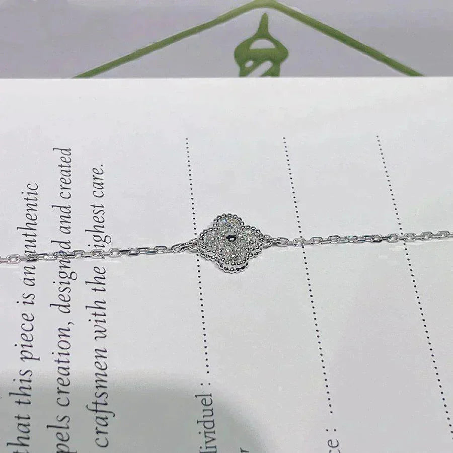 [Perla Lux]CLOVER  SINGLE FLOWER BRACELET SILVER