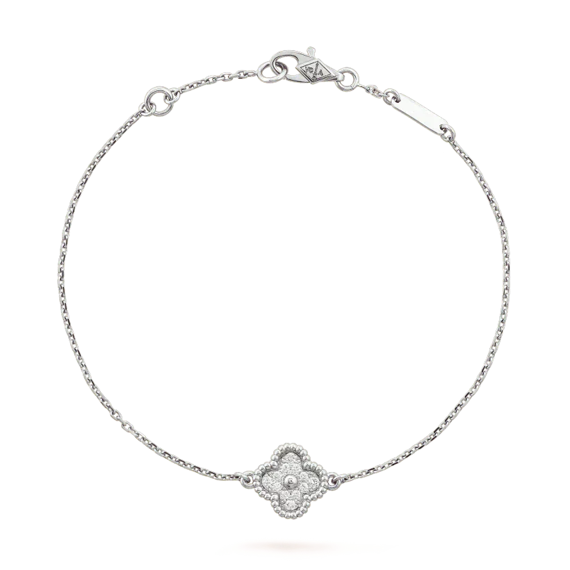 [Perla Lux]CLOVER  SINGLE FLOWER BRACELET SILVER