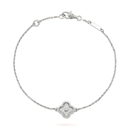 [Perla Lux]CLOVER  SINGLE FLOWER BRACELET SILVER