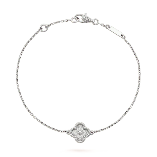 [Perla Lux]CLOVER  SINGLE FLOWER BRACELET SILVER