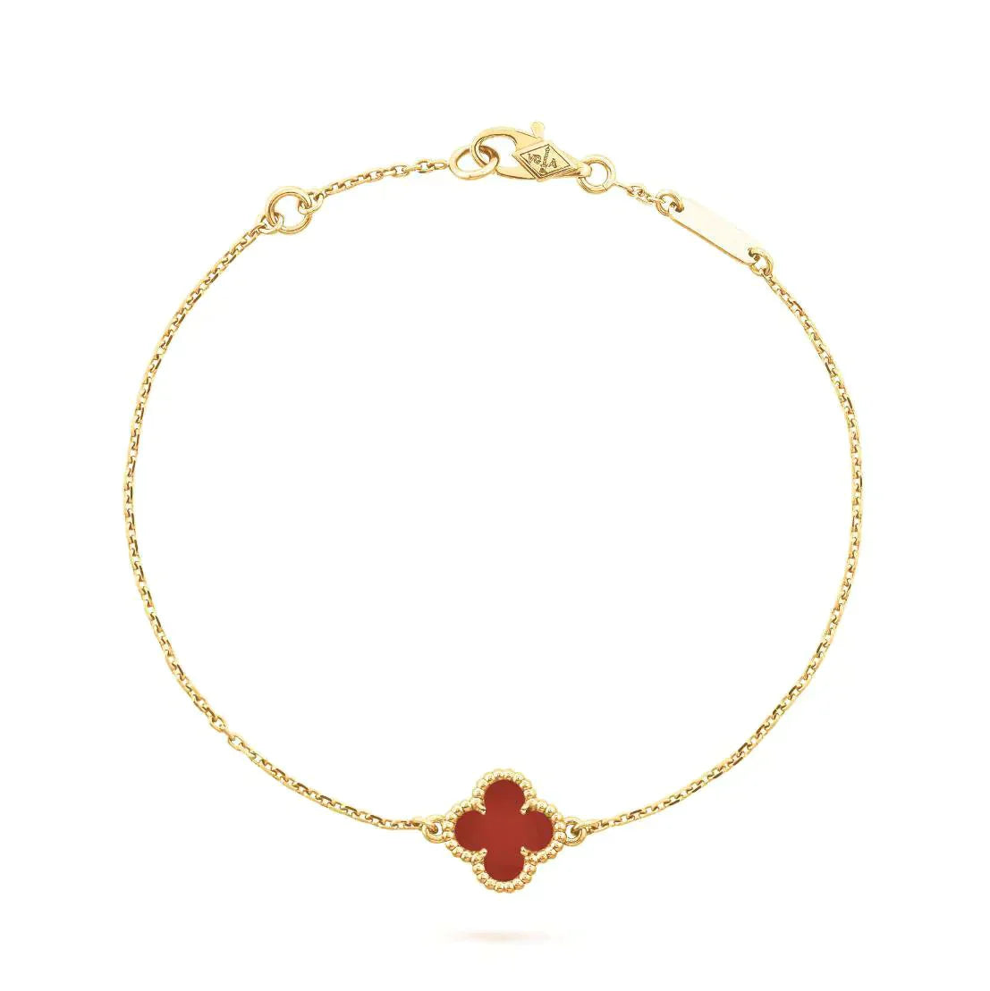 [Perla Lux]CLOVER  CARNELIAN SINGLE FLOWER BRACELET