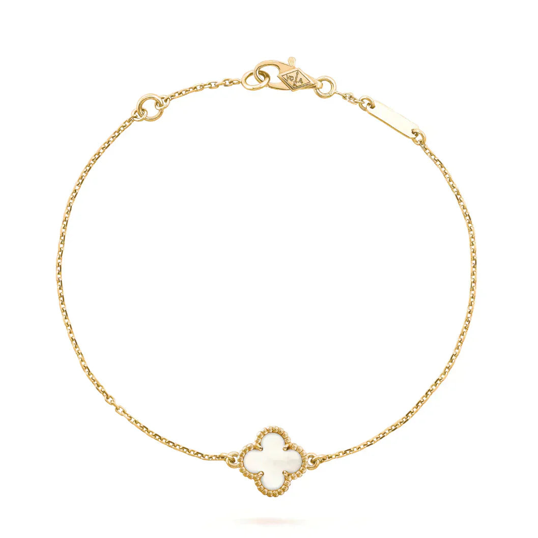 [Perla Lux]CLOVER WHITE MOP SINGLE FLOWER BRACELET