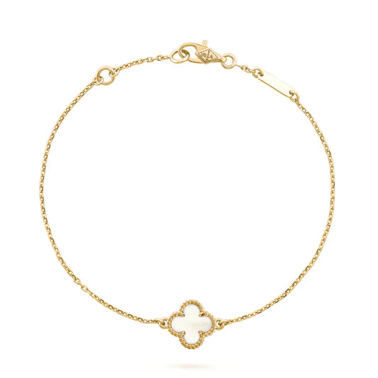 [Perla Lux]CLOVER WHITE MOP SINGLE FLOWER BRACELET