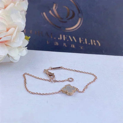 [Perla Lux]CLOVER WHITE MOP SINGLE FLOWER BRACELET