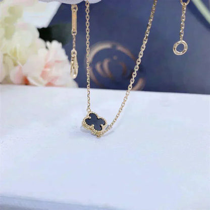 [Perla Lux]CLOVER ONYX SINGLE FLOWER BRACELET