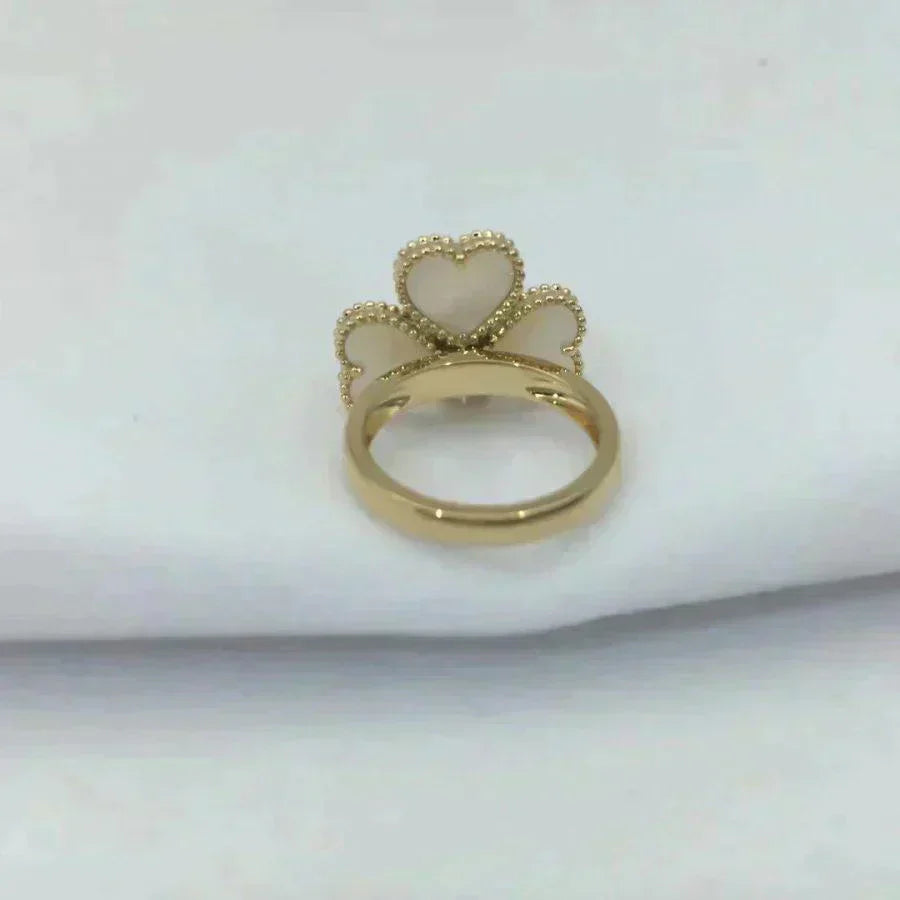 [Perla Lux]SWEET CLOVER WHITE MOP RING