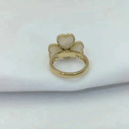 [Perla Lux]SWEET CLOVER WHITE MOP RING