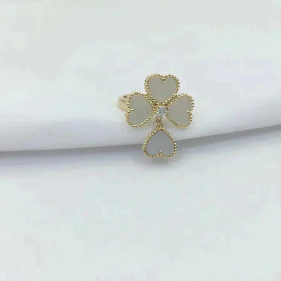 [Perla Lux]SWEET CLOVER WHITE MOP RING