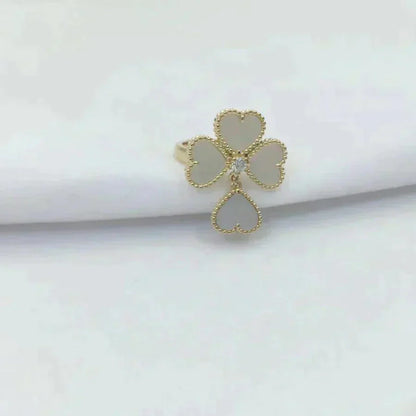 [Perla Lux]SWEET CLOVER WHITE MOP RING