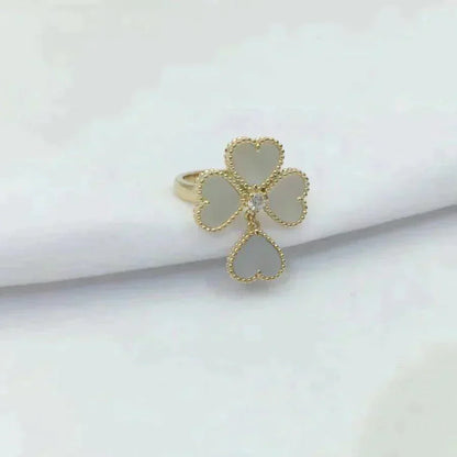 [Perla Lux]SWEET CLOVER WHITE MOP RING