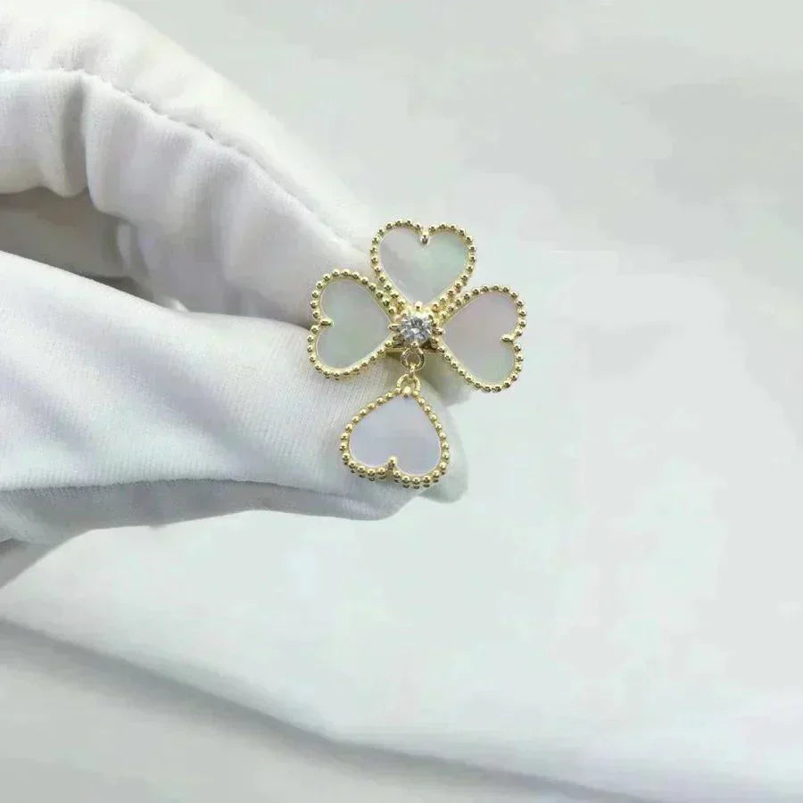 [Perla Lux]SWEET CLOVER WHITE MOP RING