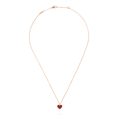 [Perla Lux]SWEET CLOVER CARNELIAN HEART NECKLACE