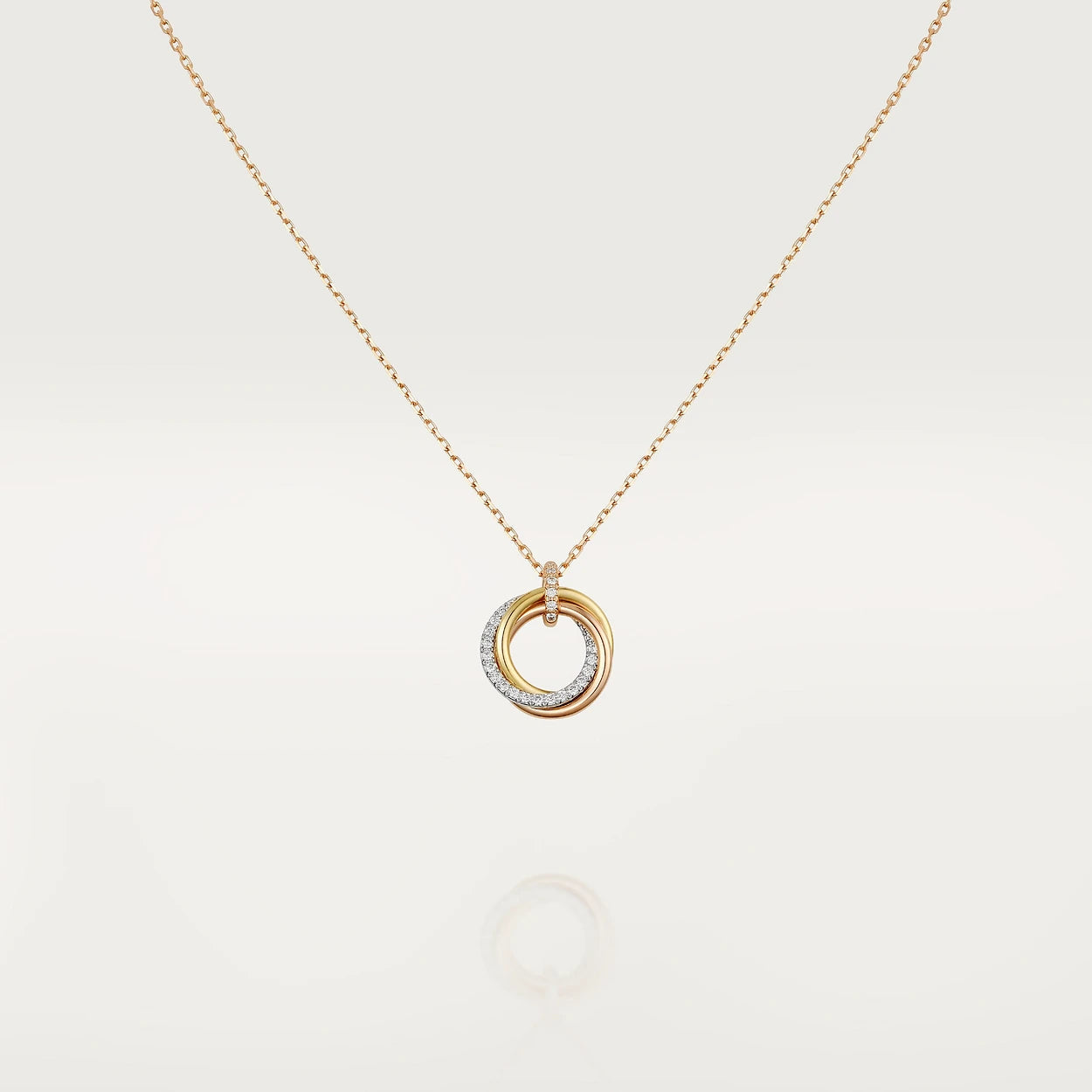 [Perla Lux]TRINITY NECKLACE SILVER GOLD PINK GOLD DIAMONDS