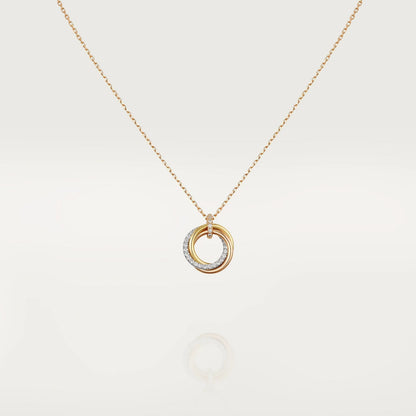 [Perla Lux]TRINITY NECKLACE SILVER GOLD PINK GOLD DIAMONDS