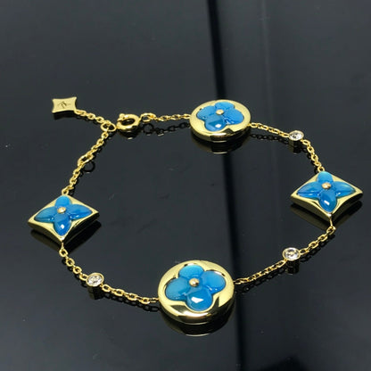 [Perla Lux]STAR AND SUN 4 MOTIF BLUE BRACELET