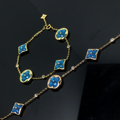 [Perla Lux]STAR AND SUN 4 MOTIF BLUE BRACELET