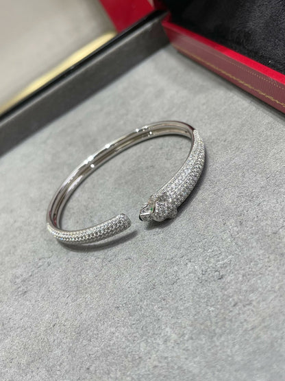 [Perla Lux]PANTHERE FULL DIAMOND OPEN BRACELET