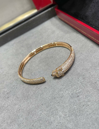 [Perla Lux]PANTHERE FULL DIAMOND OPEN BRACELET