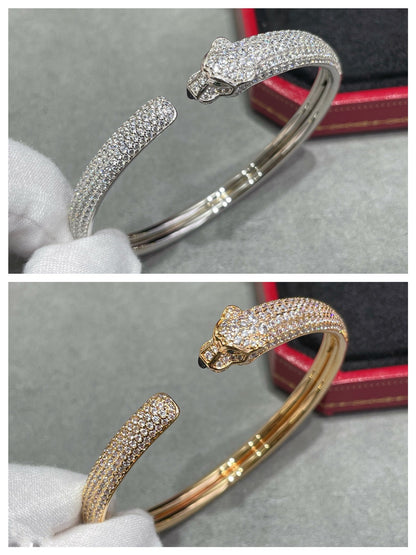 [Perla Lux]PANTHERE FULL DIAMOND OPEN BRACELET