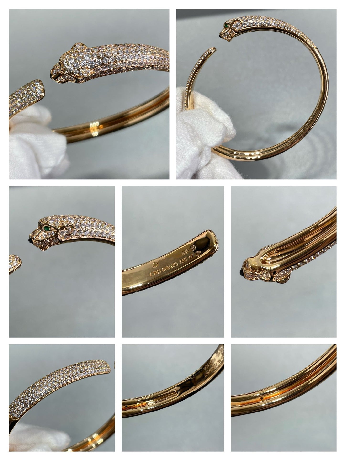 [Perla Lux]PANTHERE FULL DIAMOND OPEN BRACELET