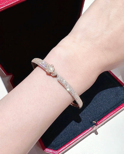 [Perla Lux]PANTHERE FULL DIAMOND OPEN BRACELET