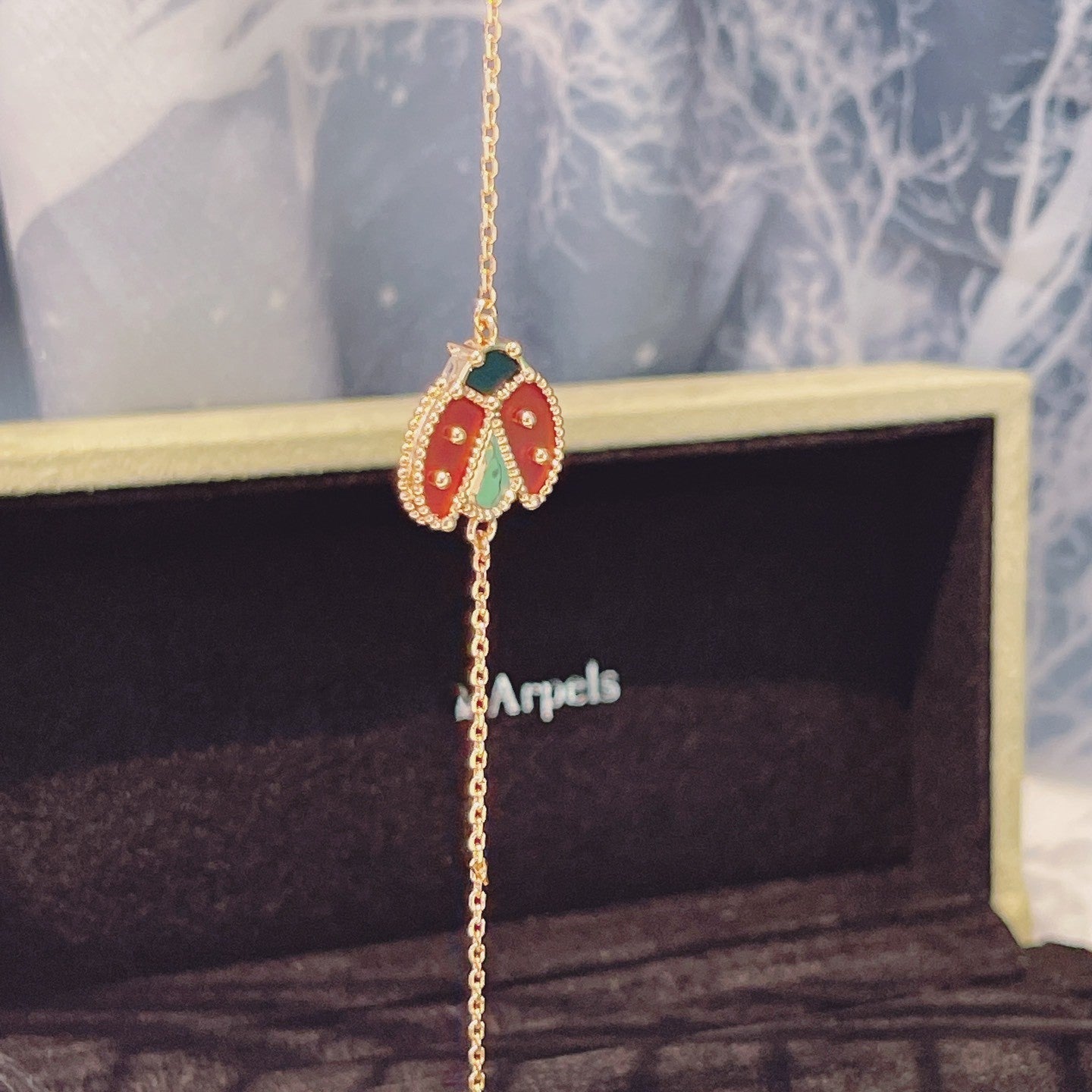 [Perla Lux]LUCKY SPRING 1 MOTIF PINK GOLD BRACELET