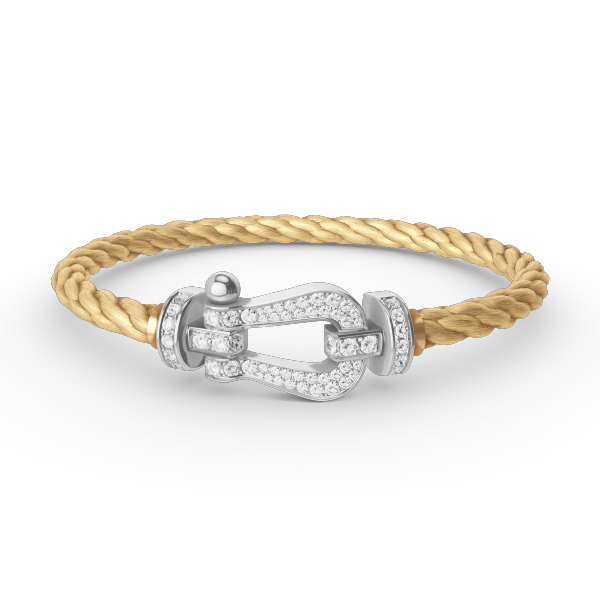 [Perla Lux]FORCE LARGE HORSESHOE FULL DIAMOND BRACELET SILVER