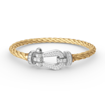 [Perla Lux]FORCE LARGE HORSESHOE FULL DIAMOND BRACELET SILVER