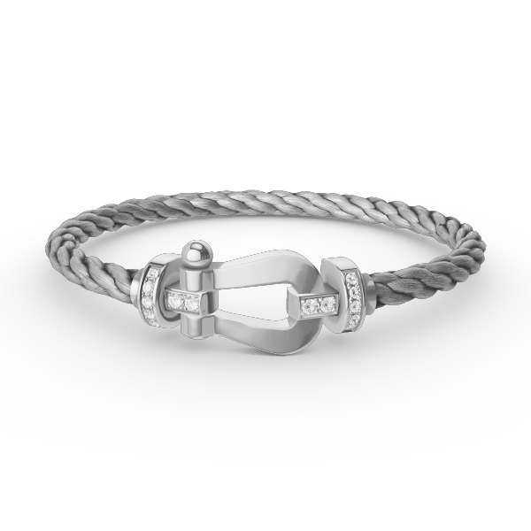 [Perla Lux]FORCE LARGE HORSESHOE HALF DIAMOND BRACELET SILVER