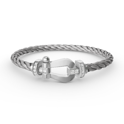 [Perla Lux]FORCE LARGE HORSESHOE HALF DIAMOND BRACELET SILVER