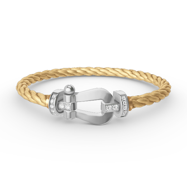 [Perla Lux]FORCE LARGE HORSESHOE HALF DIAMOND BRACELET SILVER