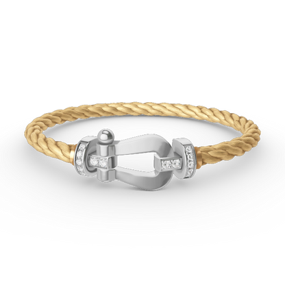 [Perla Lux]FORCE LARGE HORSESHOE HALF DIAMOND BRACELET SILVER