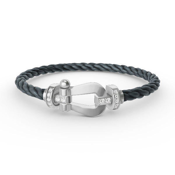[Perla Lux]FORCE LARGE HORSESHOE HALF DIAMOND BRACELET SILVER