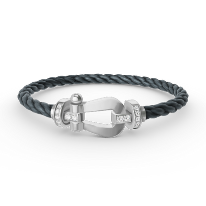 [Perla Lux]FORCE LARGE HORSESHOE HALF DIAMOND BRACELET SILVER