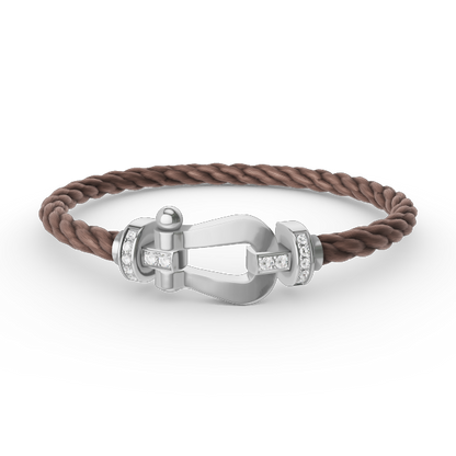 [Perla Lux]FORCE LARGE HORSESHOE HALF DIAMOND BRACELET SILVER