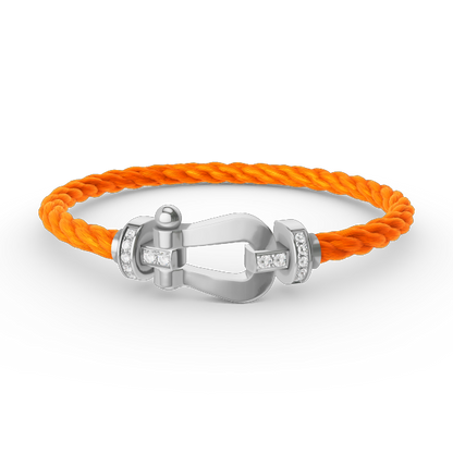 [Perla Lux]FORCE LARGE HORSESHOE HALF DIAMOND BRACELET SILVER